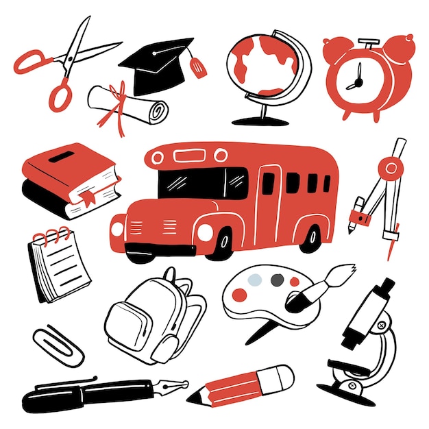 La colección del icono de la educación Concepto de regreso a la escuela