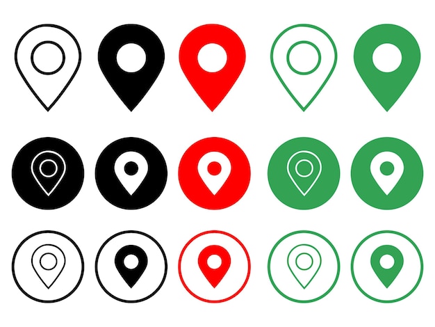 Colección de icono de pin de ubicación icono de GPS marcador de mapa icono de pino vector