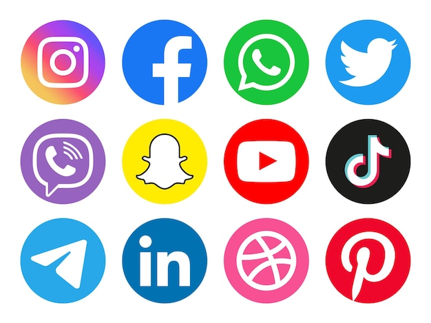 Colección icono de redes sociales. vector