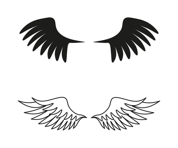 Colección de iconos de alas
