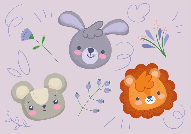 Vector colección de iconos animales lindos