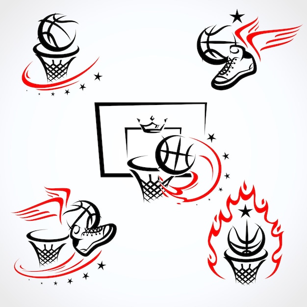 Colección de iconos de baloncesto Vector