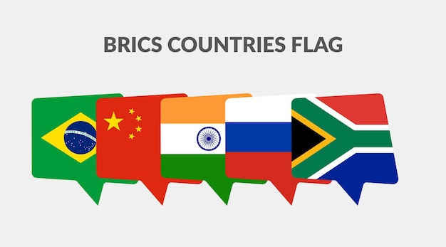 Colección de iconos de bandera de chat de países BRICS