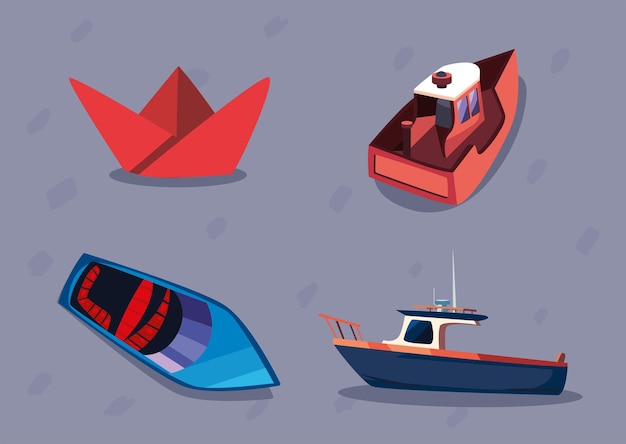 Vector colección de iconos de barcos