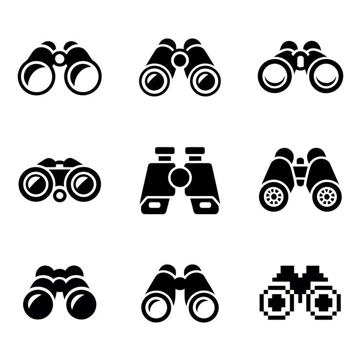 Colección de íconos de binoculares