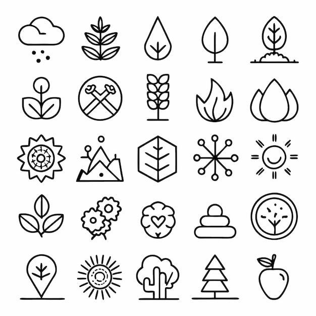 una colección de iconos en blanco y negro con las palabras "tiempo" citadas en ellos