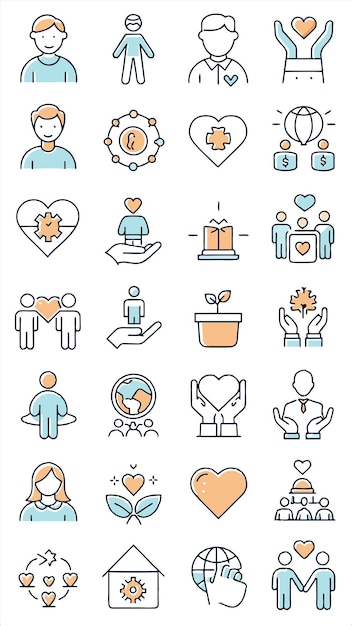 una colección de iconos para una boda