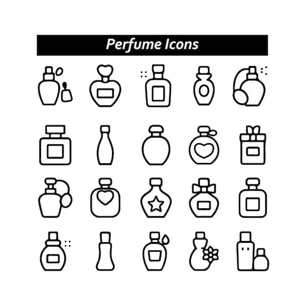 Colección de íconos de botellas de perfume