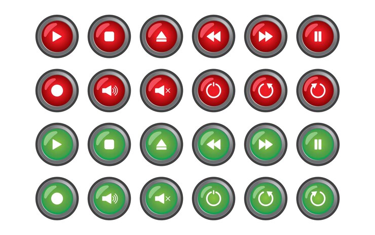 Vector colección de iconos de botón de círculo