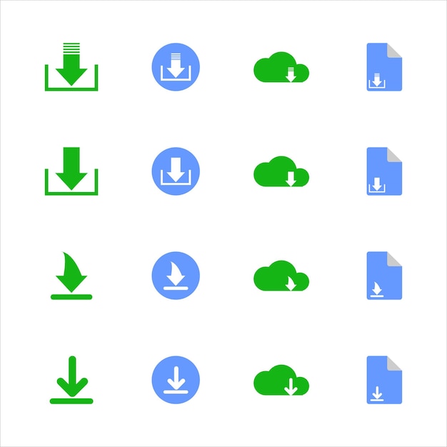 colección de iconos de botón de descarga, se puede utilizar para impresión y digital