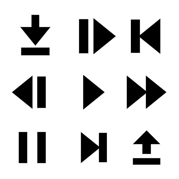 Colección de iconos de botones de reproductor de música