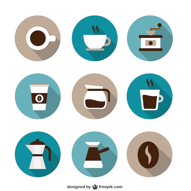 Colección de iconos de café