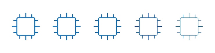 Vector colección de íconos de ciencias de la computación conjunto de contornos delgados