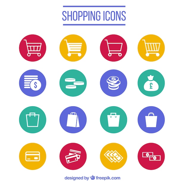 Colección de iconos de compras