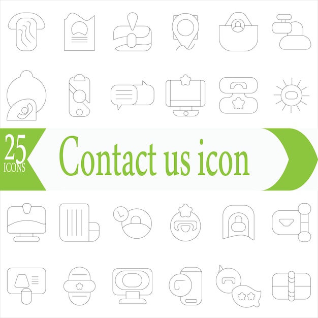 Colección de iconos de contacto con nosotros Contiene teléfono correo electrónico chat ubicación teléfono inteligente icono de conversación calendario vector de línea simple