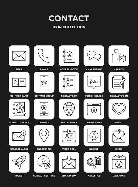 Colección de iconos de contacto