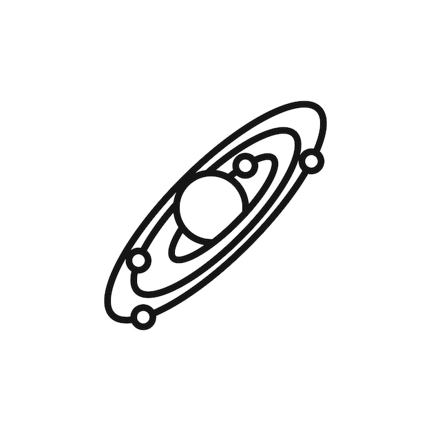 Colección de iconos de contorno de galaxias en negro y en fondo blanco