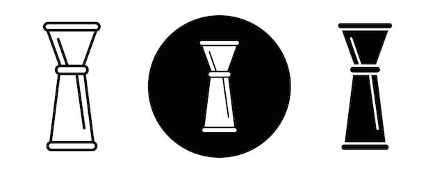 Colección de iconos de contorno de Jigger o conjunto de Jigger Arte de líneas vectoriales delgadas