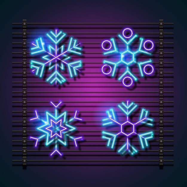 Colección de iconos de copos de nieve Vector elementos de decoración de Navidad y año nuevo