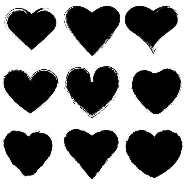 Colección de iconos de corazón conjunto de símbolos de amor de corazones vectoriales