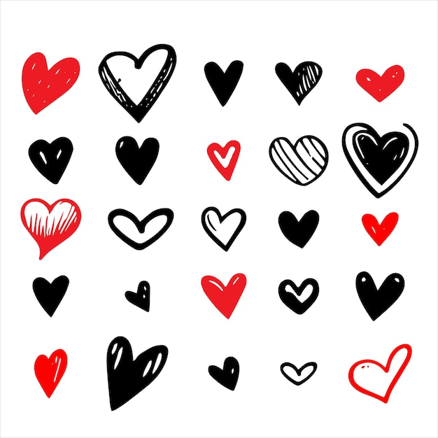 Colección de iconos de corazón ilustrados
