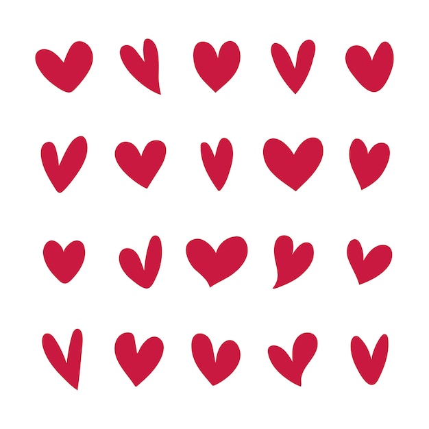 Colección de iconos de corazón ilustrados