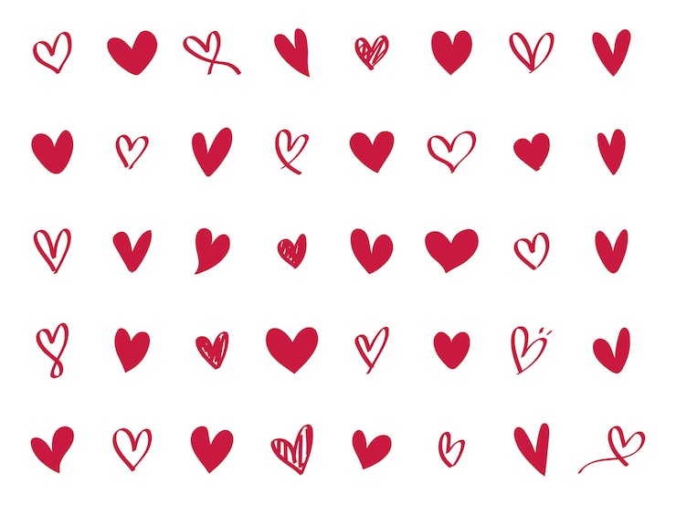 Vector colección de iconos de corazón ilustrados