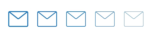 Colección de iconos de correo electrónico conjunto de contornos delgados