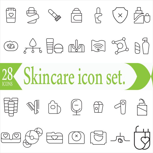 Colección de iconos de cuidado de la piel Wellness y cuerpo spa antienvejecimiento apretamiento de poros cosmetología tratamientos de spa masaje ácido hialurónico suero línea colección de iconos servicios de cosmética y Spa línea iconos vector Ver menos