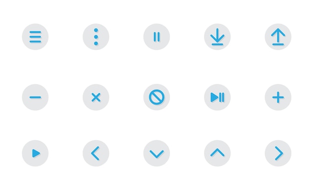 Colección de iconos de diseño de interfaz de usuario para el control de navegación y los elementos de la interfaz