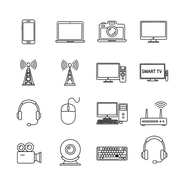 Colección de íconos de dispositivos electrónicos