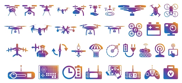 Colección de iconos de drones