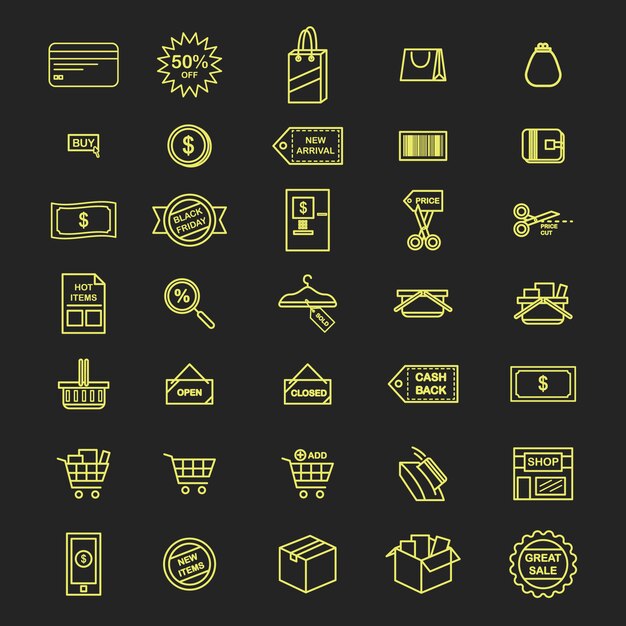 Colección de iconos de e-commerce