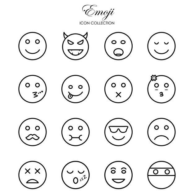 Colección de íconos de emoji para el rostro