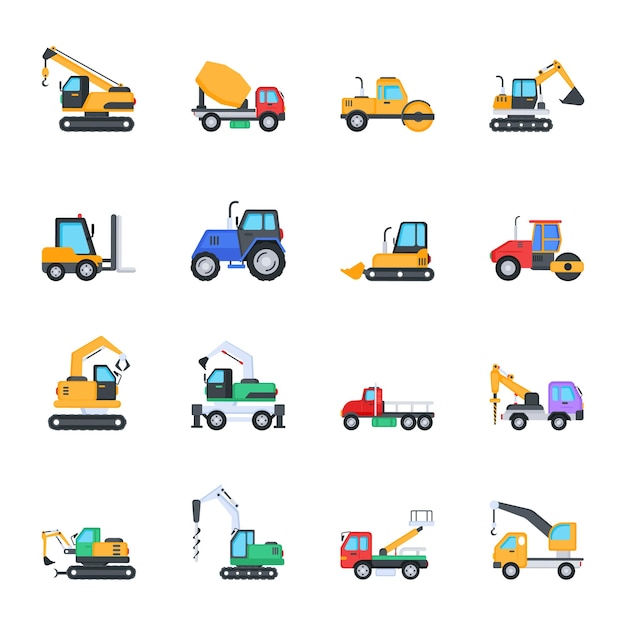 Una colección de iconos para una empresa constructora.