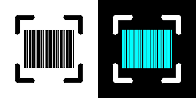 Colección de íconos de escaneo de códigos de barras falsos para aplicaciones web y móviles Símbolo de signo de escaneo del código de barras
