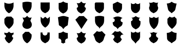 Colección de iconos de escudo Conjunto de iconos de escudos Conjunto de escudos sobre un fondo aislado
