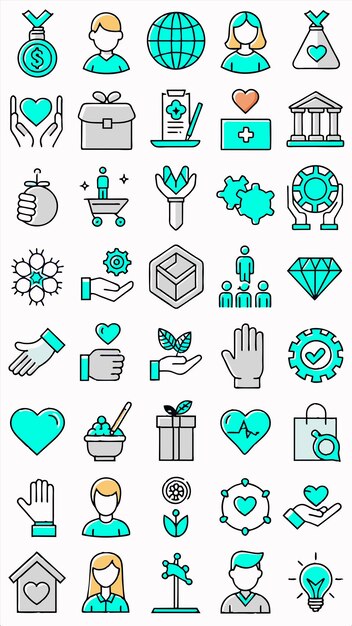 una colección de iconos para la fiesta de compromiso