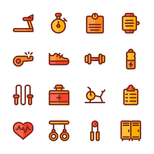 Colección de iconos de fitness