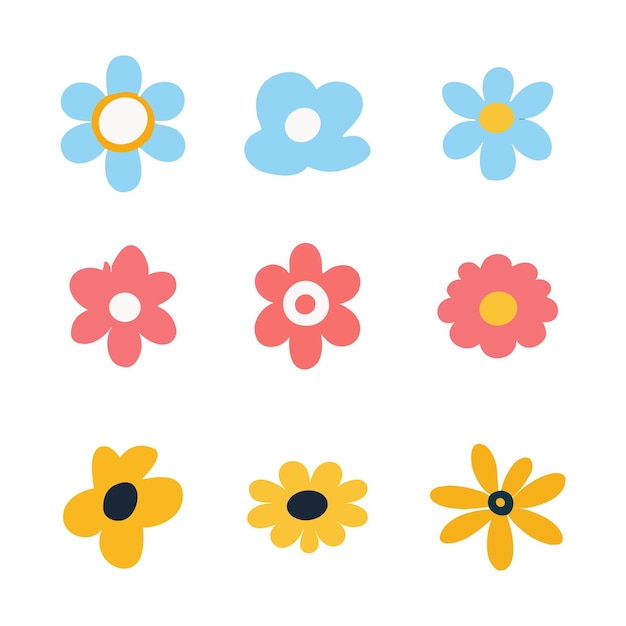 Colección de iconos florales vectoriales