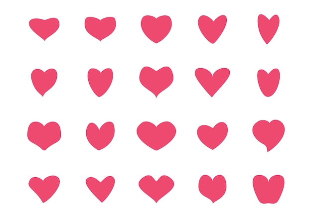 Colección de íconos en forma de corazón para decorar tarjetas de San Valentín