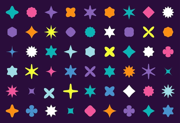 Colección de iconos en forma de estrella