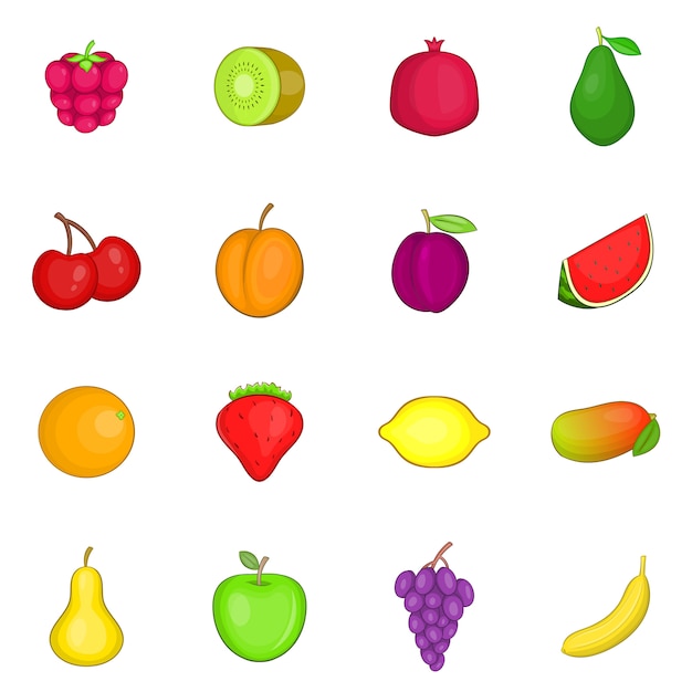 Colección iconos de frutas