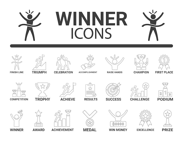 Colección de íconos ganadores