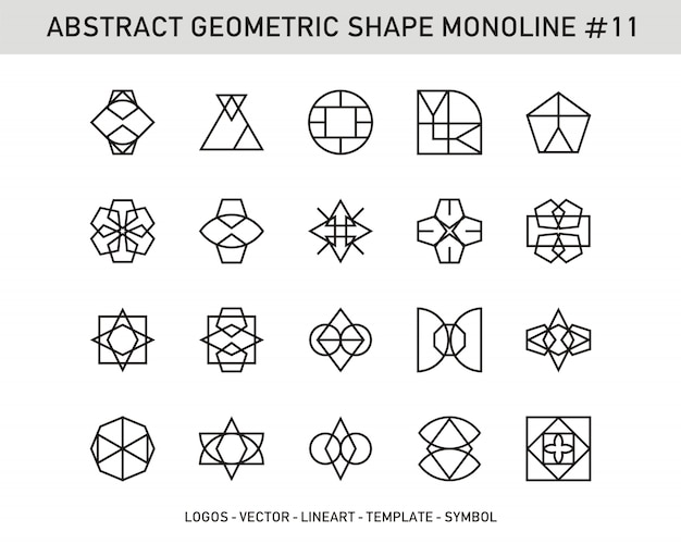 Vector colección de iconos geométricos abstractos