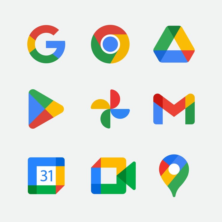 Vector colección de íconos de google