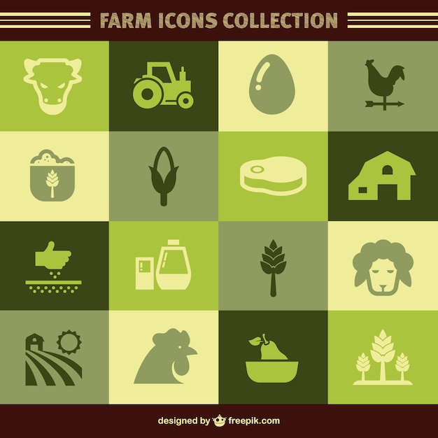 Colección de iconos de granja