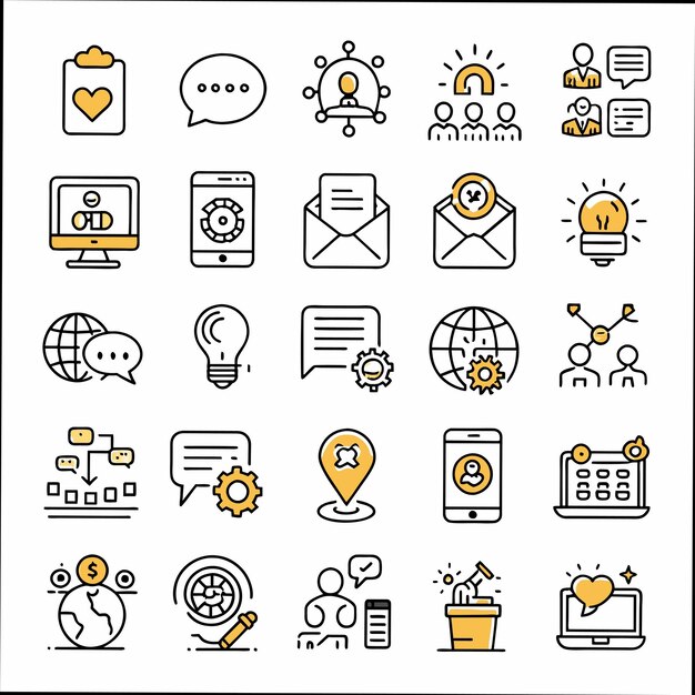 una colección de iconos, incluida una que dice "la palabra"