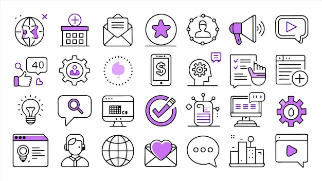 una colección de iconos, incluida una que dice "la palabra"