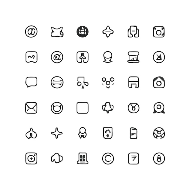 una colección de iconos, incluido uno que dice aplicación